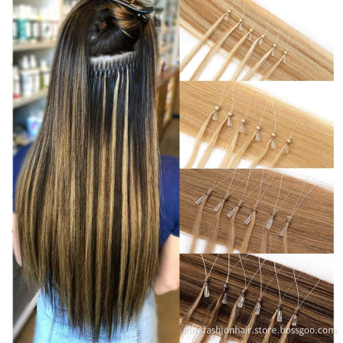 Top selling No shedding and tangle No chemicals Looks natural human loop hair extension loop hair  micro ring hair extensions